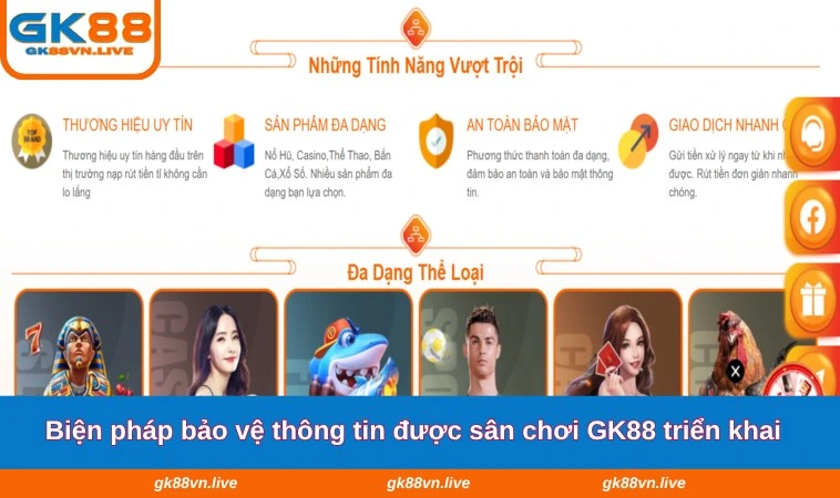 Biện pháp bảo vệ thông tin được sân chơi GK88 triển khai