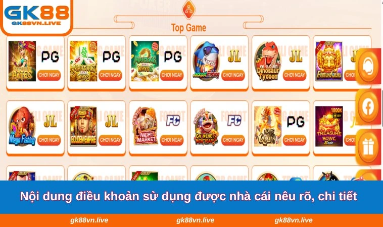 Nội dung điều khoản sử dụng được nhà cái nêu rõ, chi tiết
