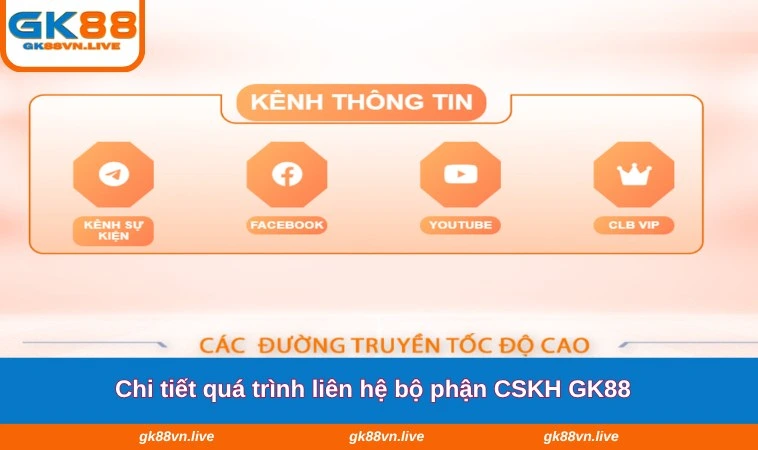 Chi tiết quá trình liên hệ bộ phận CSKH GK88