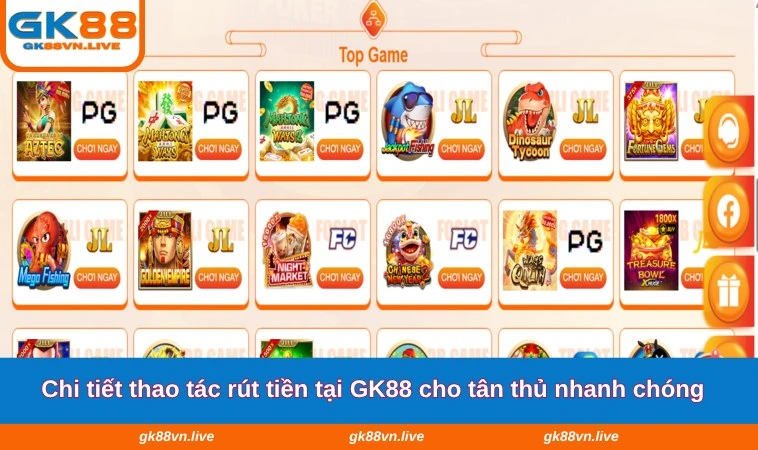 Chi tiết thao tác rút tiền tại GK88 cho tân thủ nhanh chóng